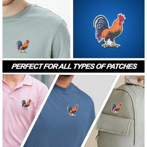 แผ่นปักลายไก่สีสันสดใส DigitEMB ขนาด 3x3.25 นิ้ว แบบรีดติด สำหรับเสื้อแจ็คเก็ต กระเป๋า หมวก และเครื่องแต่งกาย - Product Image 4