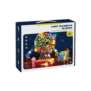 Hot bán kim cương bề mặt đu quay bánh xe 3D gạch từ trò chơi 87 cái lắp ráp DIY gạch từ khối xây dựng với ánh sáng