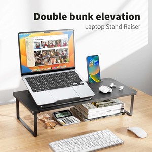 Kim loại màn hình đứng Riser và máy tính bàn tổ chức cho máy tính xách tay, máy tính, <span class=keywords><strong>iMac</strong></span>, đen - Product Image 2