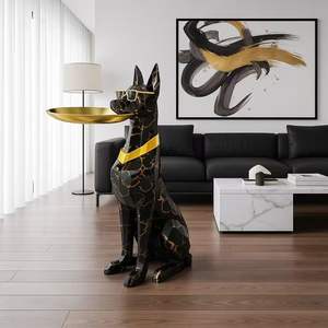 Moderna Bandeja para Perros, Artesanía en Resina, Estatuas de Animales, Adornos para Jardín, Sala de Estar, Figura Creativa de <span class=keywords><strong>Doberman</strong></span>, Decoración para el Hogar - Product Image 2