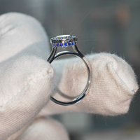 Bague en argent sterling 925 avec saphir bleu VVS et diamant de laboratoire de 1,25 ct, couleur DEF, personnalisée par le fabricant, pour homme, bijoux fins