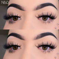 Pestañas de Visón Sintético al por Mayor, Estilo Anime 3D Manga Whisky Spiky, Tiras de Pestañas Híbridas para Cosplay, Negras Naturales, Reutilizables, Libres de Crueldad Animal