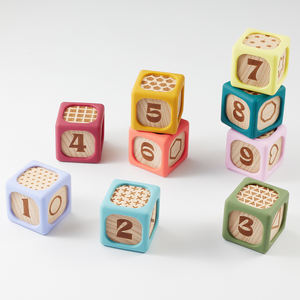 <span class=keywords><strong>Cube</strong></span> éducatif en <span class=keywords><strong>bois</strong></span> de silicone, blocs empilables, jouets pour bébés, construction d'enfant, ensemble de blocs souples en silicone - Product Image 2
