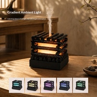 Diffuseur d'aromathérapie à effet feu de camp, humidificateur de bureau en bois, ultrasonique silencieux, capacité 0,5L, cadeau créatif pour chambre à coucher