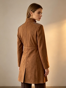 Abrigo de moda para mujer con cuello alto y cremallera completa, corte entallado, estilo deportivo casual, ideal para otoño e invierno, uso diario y viajes. - Product Image 3