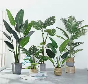 Palmiers artificiels en plastique durable en gros, hauteur 60 cm, pour aménagement paysager extérieur, en matériau PP+PE vert - Product Image 3