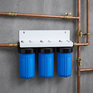 HSU 3 Stage 10 Inch Big Blue Manual Tankless <b>Water</b> <b>Filter</b> Plastic Bracket Cover Whole House Hotel Car Use-Eco-Friendly 100 GPD - Product Image 2