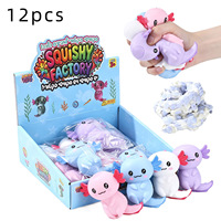 Vente en gros usine : Boule de boue Axolotl croustillante, qui couine et ne rebondit pas, idéale comme cadeaux promotionnels pour fêtes