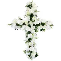 Flores de condolência decorativas, flores artificiais baratos para venda por atacado