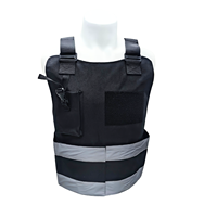 Gilet de sécurité en polyester 500D avec bandes réfléchissantes, poche poitrine et panneau à boucles pour la patrouille