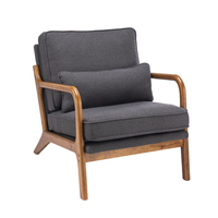 Salon européen canapé simple chaise longue en chêne tissu minimaliste pieds en bois chaise d'appoint de loisirs nordiques
