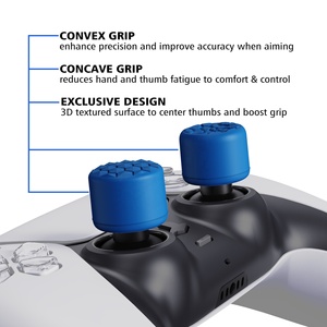 PlayVital Blue Ergonomic Silicone Thumb Stick Grip Cover pour manette PS5 PS4 Switch Pro - Product Image 6