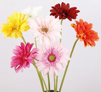Bunga Gerbera Daisy Buatan Multi-warna Tangkai Tunggal, Bunga Daisy Afrika Palsu untuk Dekorasi Vas Meja Rumah & Pernikahan Grosir