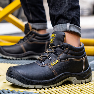 Bottes de sécurité en cuir pour la vente en gros, unisexes, confortables, légères, avec embout en acier anti-écrasement et anti-perforation, pour la construction - Product Image 4