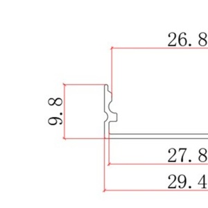 Hot Sale 30*10 Customized No Grooving Led Aluminum Profile for Back Led Strips <b>Light</b> with Aluminum Profile clear Milky Diffuser - Product Image 6