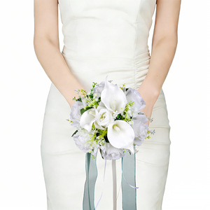 <span class=keywords><strong>Bouquet</strong></span> <span class=keywords><strong>de</strong></span> Mariée avec Roses <span class=keywords><strong>et</strong></span> <span class=keywords><strong>Lys</strong></span> Calla, Style Forêt Niche, pour l'Enregistrement du Certificat - Product Image 3