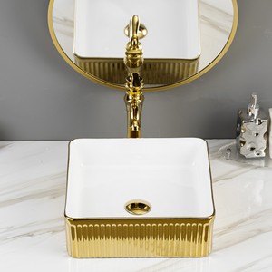 Bassin d'art en céramique transfrontalier pour le commerce extérieur Évier de style asiatique du sud-est avec bassin de table de toilette galvanoplastie or argent - Product Image 4