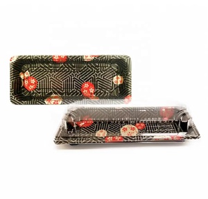 Hot selling disposable take away plastic sushi tray 1102 plastic sushi box with lid