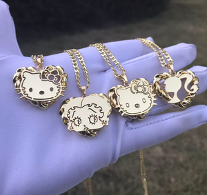 사용자 정의 만화 목걸이 18K 금도금 스테인레스 스틸 만화 펜던트 목걸이 개인화 된 패션 체인 보석 도매 - Product Image 2