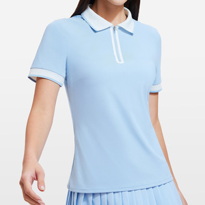 เสื้อโปโลแขนสั้นสำหรับเล่นเทนนิสและกอล์ฟ, ระบายอากาศได้ดีสไตล์ลำลองเสื้อยืดฟิตเนสเข้ารูปสำหรับผู้หญิง - Product Image 5