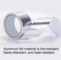 Ruban adhésif en aluminium pour conduits de climatisation, 2 pouces x 50 yards, auto-adhésif, imperméable, ignifuge, résistant à la chaleur, isolation des tuyaux