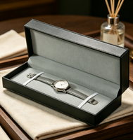 Boîte d'emballage pour montre en bois MDF faite à la main, forme rectangulaire/carrée, logo/design graphique personnalisé, rangement cadeau pour montres-bracelets