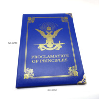 Carpeta Portafolio Personalizada de Cuero PU Azul A5, con Tapa Dura, para Certificados Escolares, Diplomas y Títulos