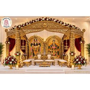 Mandap de Boda de Diseño, Pabellón Decorativo para Ceremonia de Matrimonio India, Escenario para Eventos y Decoración Tradicional - Product Image 1