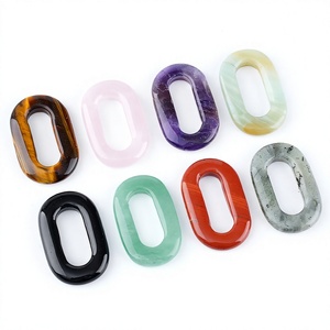 Ciondolo O-ring in <span class=keywords><strong>Pietra</strong></span> Naturale, Cristallo di <span class=keywords><strong>Giada</strong></span> Intagliato, Ovale con Foro Grande, Levigato e Lucidato, Accessori Fai da Te per Anelli e Collane - Product Image 6