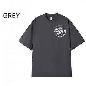 Camiseta de hombro suelto de algodón puro peinado de 230G Premium con diseño de estampado y bordado Camiseta de alta calidad - Product Image 1