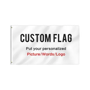 Bandiera da parete personalizzata a buon mercato 3x5 Ft stampa Logo a sublimazione in bianco promozionale 3x5 piedi bandiera personalizzata