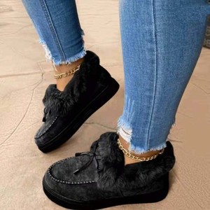<span class=keywords><strong>Bottes</strong></span> de neige à enfiler en coton pour <span class=keywords><strong>femme</strong></span> Grande taille Bout épais Doublure polaire Collection automne hiver - Product Image 3