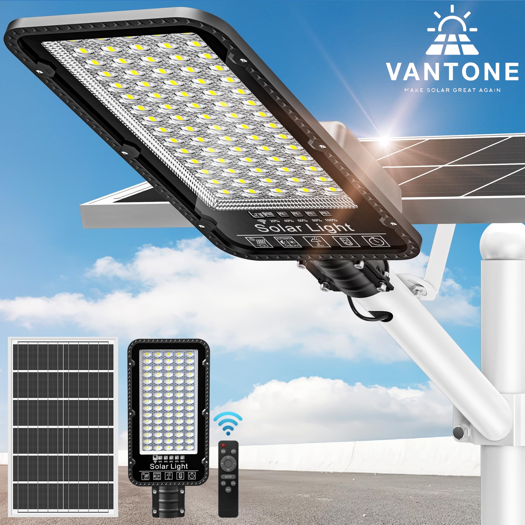 VANTONE 12000 Вт Smart IP65, водонепроницаемые Уличные светодиодные уличные фонари SMD с высоким люменом, источник питания постоянного тока для дорожного применения
