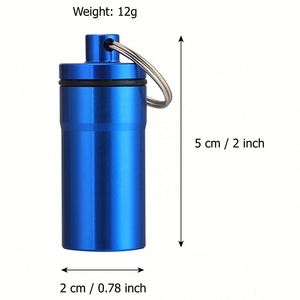 Custom Logo Aluminum Travel Pill Case Keychain Waterproof Mini Storage <b>Container</b> <b>for</b> Promotional Activities - Product Image 3