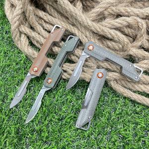 Gt001r अलग ब्लेड स्केलपेल चाकू लिनन हैंडल फोल्डिंग चाकू शिविर मिनी पोर्टेबल कुंजी एडीसी जेब चाकू - Product Image 2