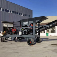 Nouvelle ligne de production de concasseur à mâchoires mobile pour l'aggloméré de pierre concassée de granit de carrière complet, portable, 40-110 tph