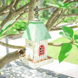 <span class=keywords><strong>Cottage</strong></span> en bois classique moderne Mangeoire à oiseaux en bois massif Motif <span class=keywords><strong>animal</strong></span> de luxe pour oiseaux sauvages Jardin extérieur Maisons pour animaux de compagnie Meubles - Product Image 6