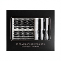 Kit de cils en grappe DIY personnalisables en gros, 100D préfabriqués, volume 9-16mm, faux cils en vison de longueurs mixtes
