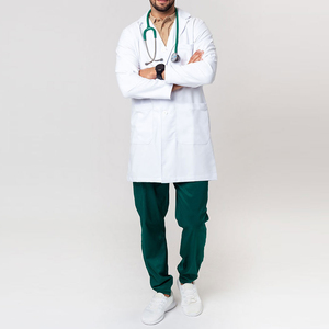 Uniformes de Hospital de Punto de Algodón y Poliéster Profesionales, Ropa Médica para Doctores y Enfermeras, Bata de Laboratorio Blanca con Estampado Digital - Product Image 6