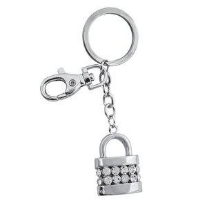 Portachiavi in Cristallo con Design a Lucchetto, Senza Scatola Inclusa - Product Image 1