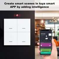 Interruptor de Escena Inalámbrico Popular Tuya con Botón Mecánico de 4 Canales Zigbee2MQTT