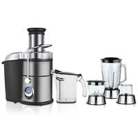 Mixeur Commercial 4-en-1, Extracteur de Jus, Broyeur, 5 Vitesses, Machine Multifonctionnelle pour Jus et Broyage à Sec