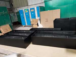 Nouvelle conception de grands pots à fleurs en fibre de verre pour l'extérieur, rectangulaires, pour l'intérieur/l'extérieur, avec trou de drainage, légers, durables, pour le jardin et la maison - Product Image 6