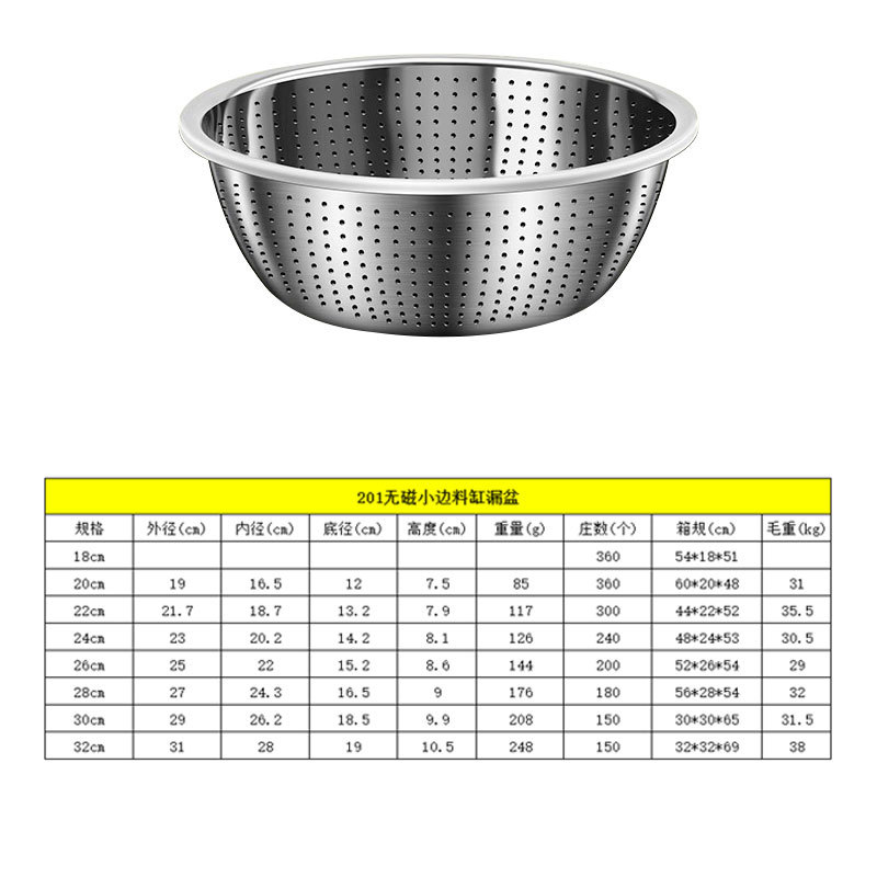 Passoire en acier inoxydable 201