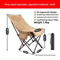 Fauteuil lune de luxe léger à dossier haut réglable, pliable pour l'extérieur, avec cadre en aluminium et tissu en nylon, pour 3-4 personnes, idéal pour le camping et les activités de plein air