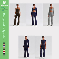 Polyester Recyclé Amincissant Stretch Gym Fitness Leggings Durable Yoga Flare Pantalon pour les Femmes