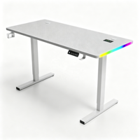 Bureau de jeu électrique réglable en gros avec éclairage RGB et gestion des câbles dissimulée