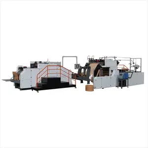 ZD-F330Q voll automatische Papier Einkaufstasche Herstellung Maschine mit Griffen Inline Square Bottom Papiertüte Farbdruck