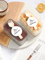 Boîte à gâteau carrée jetable et recyclable, contenant transparent pour mousse française coupée en morceaux, emballage de pâtisserie avec fenêtre transparente