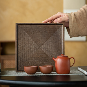 Guanlan Walnut Wood Square Dry Brewing Tray Kung Fu <b>Tea</b> <b>Set</b> Accessory Superior Quality - Product Image 4